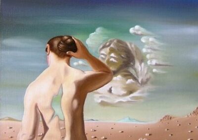 Adaptation of Eckersberg's classic painting "woman in front of a mirror"