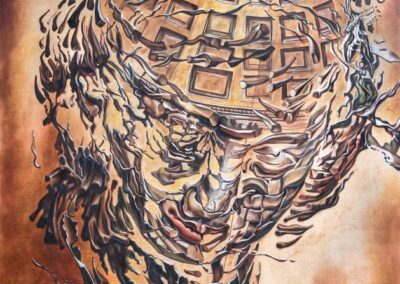 A surrealistic painting based on Salvador's Dali Exploded Head
